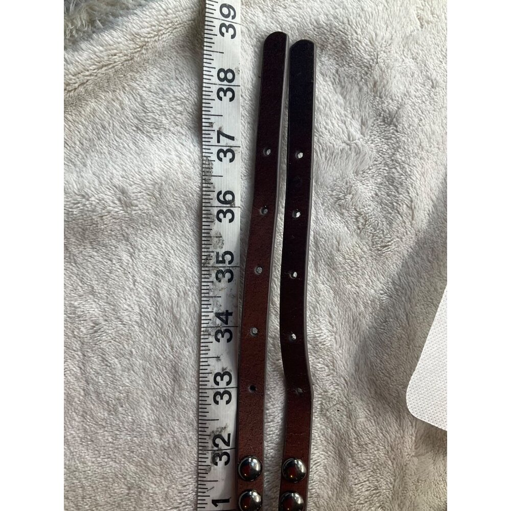 Double Studded Leather Belt Womens Sz Medium Brown Boho Goth Grunge*READ - Picture 4 of 8